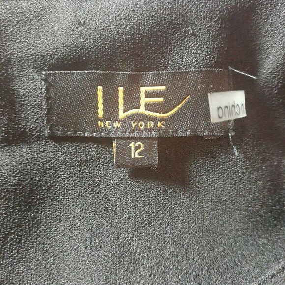 ILE New York Dress Black Sheath Fringe Sleeves 12 - Picture 12 of 12